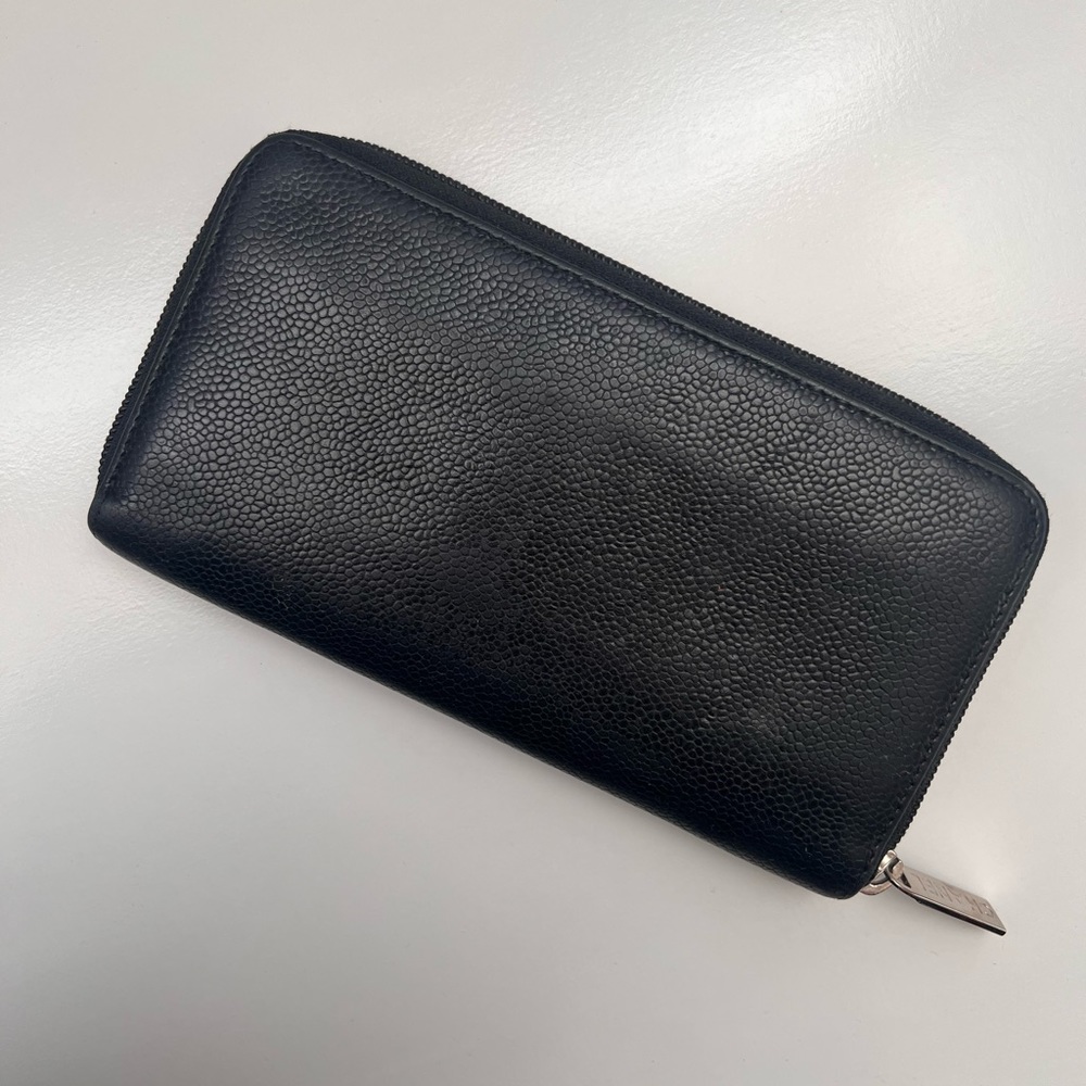 🔥CHANEL Caviar Large Timeless CC Zip Around Wallet in Black - Picture 7 of 10